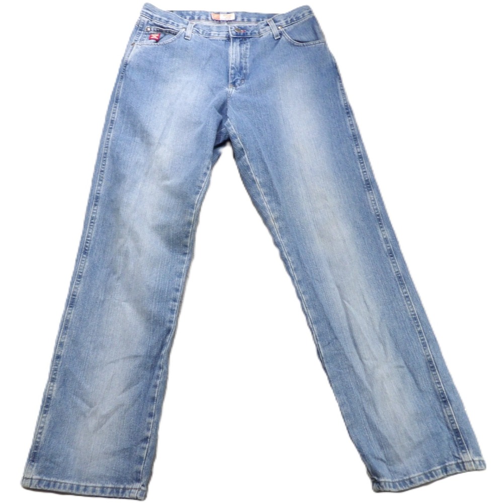 Wrangler Twenty X Jean Women 11/12x32 Low Rise Straight Light Wash Cowgirl Denim